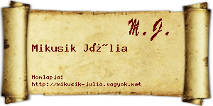 Mikusik Júlia névjegykártya